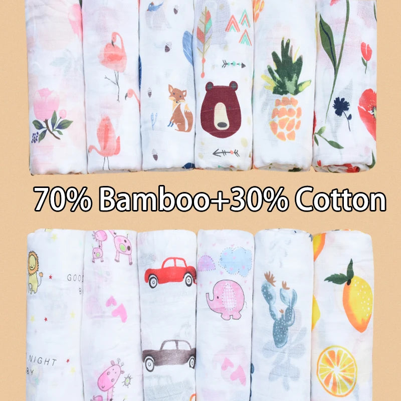 Muslin Baby Swaddle Bamboo Cotton Blanket