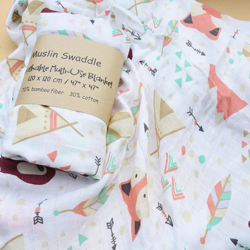 Muslin Baby Swaddle Bamboo Cotton Blanket